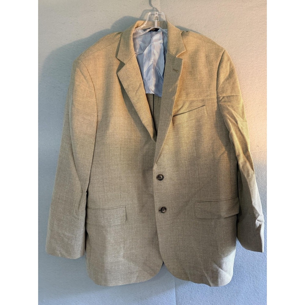 Brooks Brothers 1818 Madison Blazer Sport Coat Mens 46R Beige Wool Reda Jacket